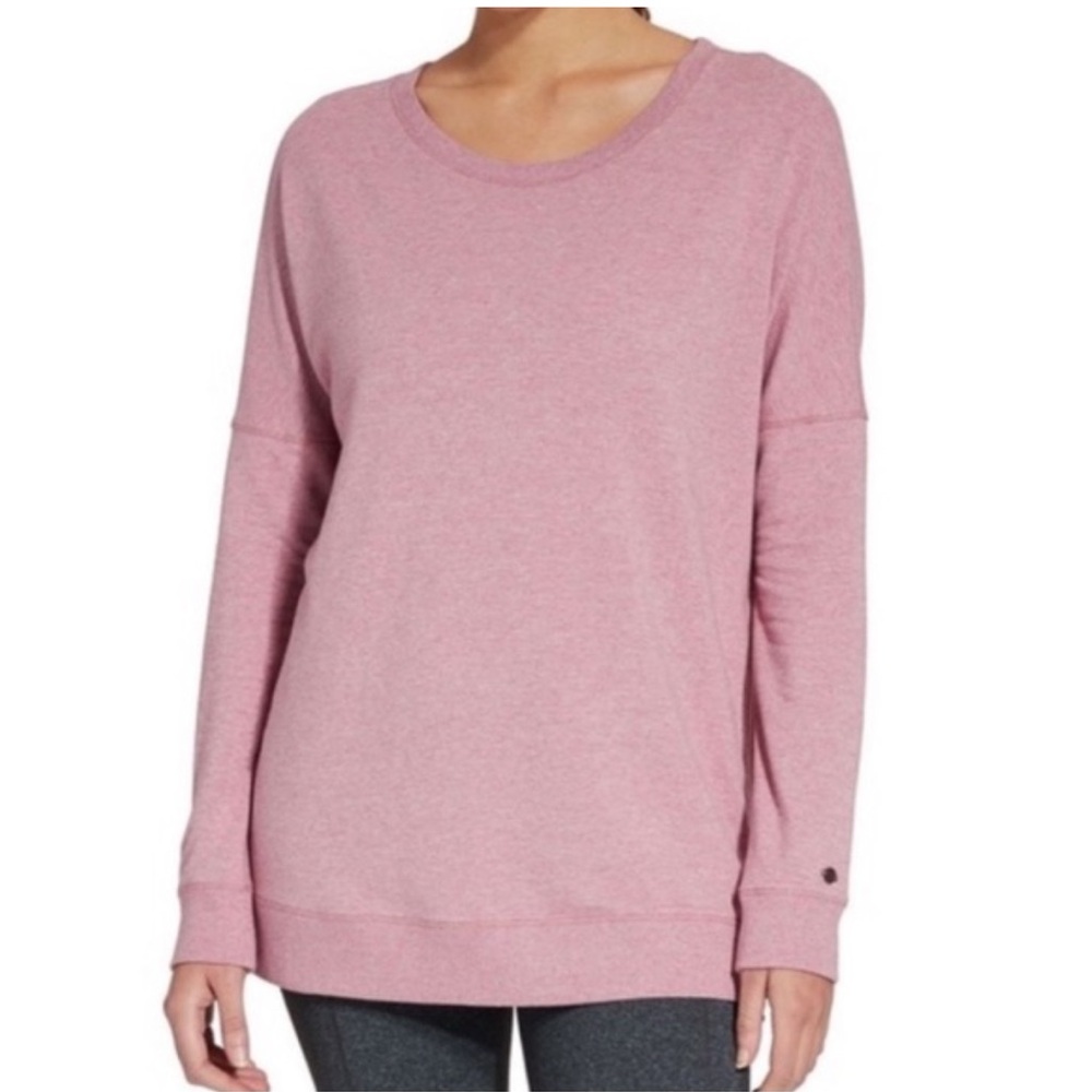 Calia Effortless Side Zip Pullover Sweatshirt Sz 2X Heather Pink